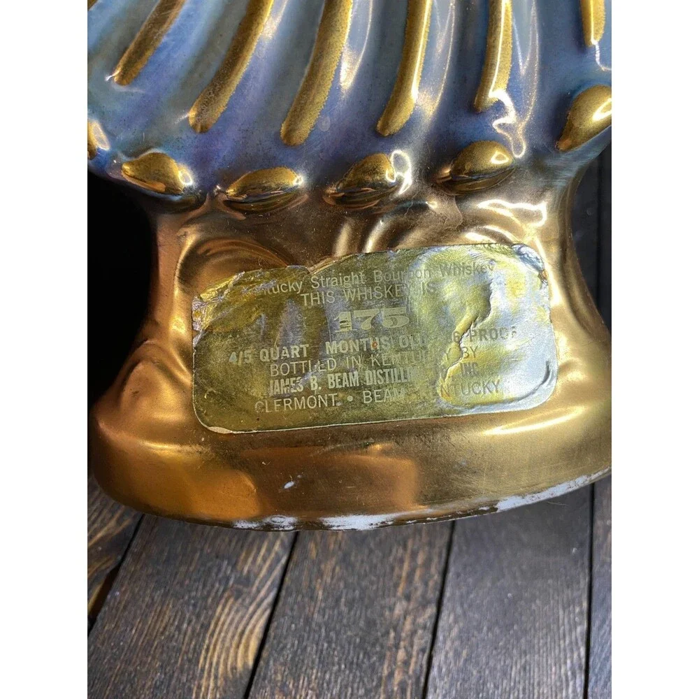 Vtg Jim Beam 1973 Tulip Design Kentucky Bourbon Whiskey 175 Mth Liquor Bottle